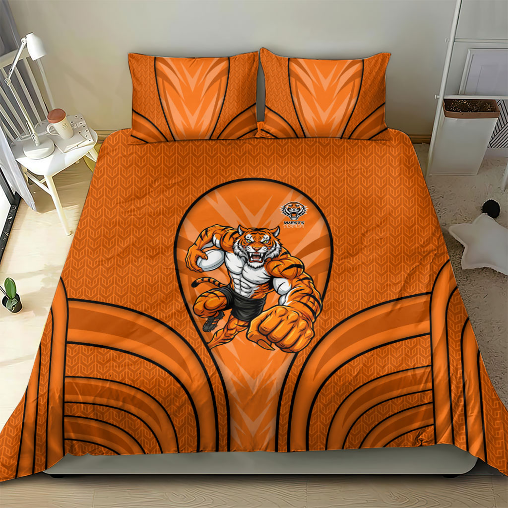Wests Tigers Rugby Mascot Bedding Set Australian Rugby Culture - Tribal Inspired Tiger