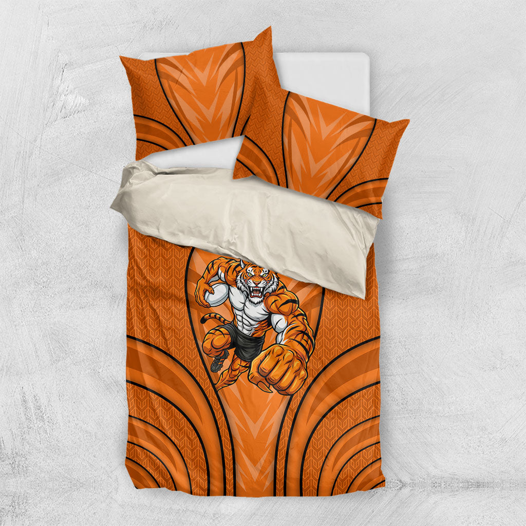 Wests Tigers Rugby Mascot Bedding Set Australian Rugby Culture - Tribal Inspired Tiger