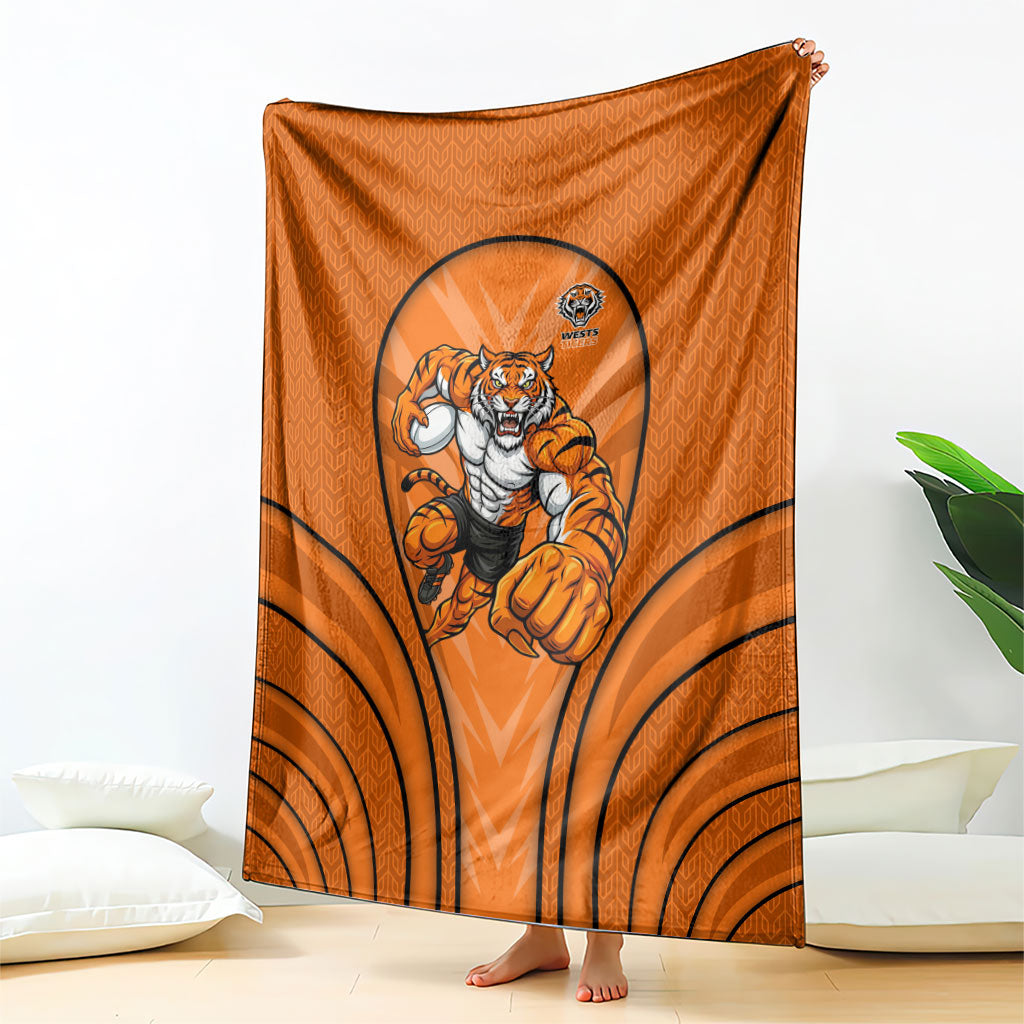 Wests Tigers Rugby Mascot Blanket Australian Rugby Culture - Tribal Inspired Tiger