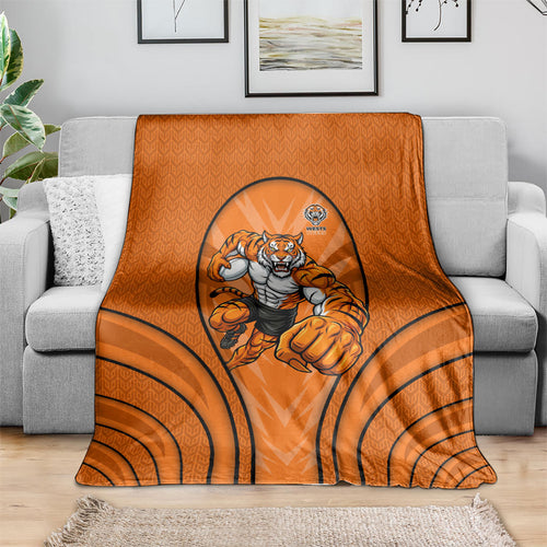 Wests Tigers Rugby Mascot Blanket Australian Rugby Culture - Tribal Inspired Tiger