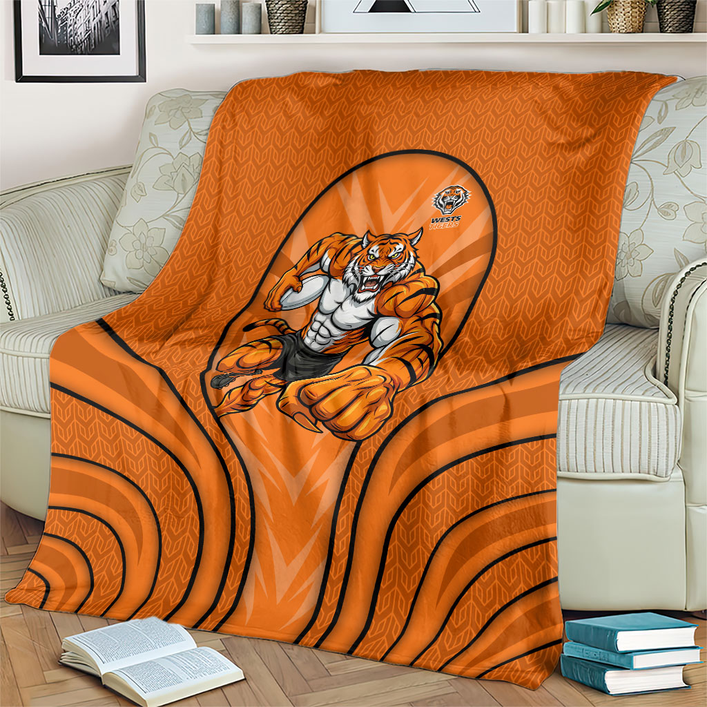 Wests Tigers Rugby Mascot Blanket Australian Rugby Culture - Tribal Inspired Tiger
