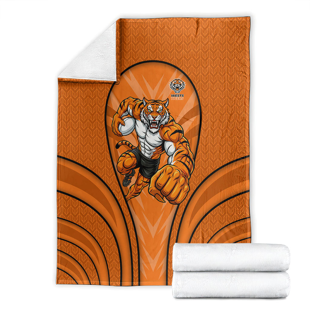 Wests Tigers Rugby Mascot Blanket Australian Rugby Culture - Tribal Inspired Tiger