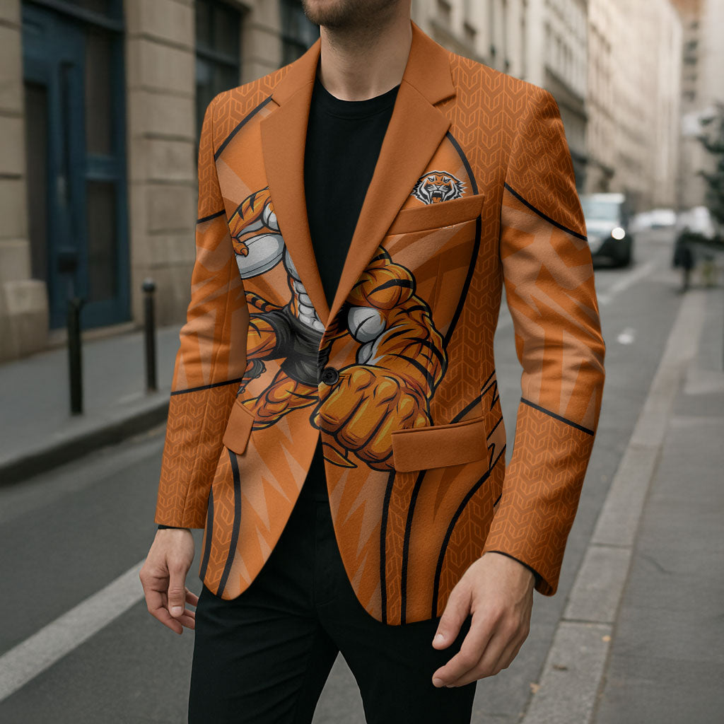 Wests Tigers Rugby Mascot Blazer Australian Rugby Culture - Tribal Inspired Tiger