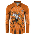 Wests Tigers Rugby Mascot Button Sweatshirt Australian Rugby Culture - Tribal Inspired Tiger