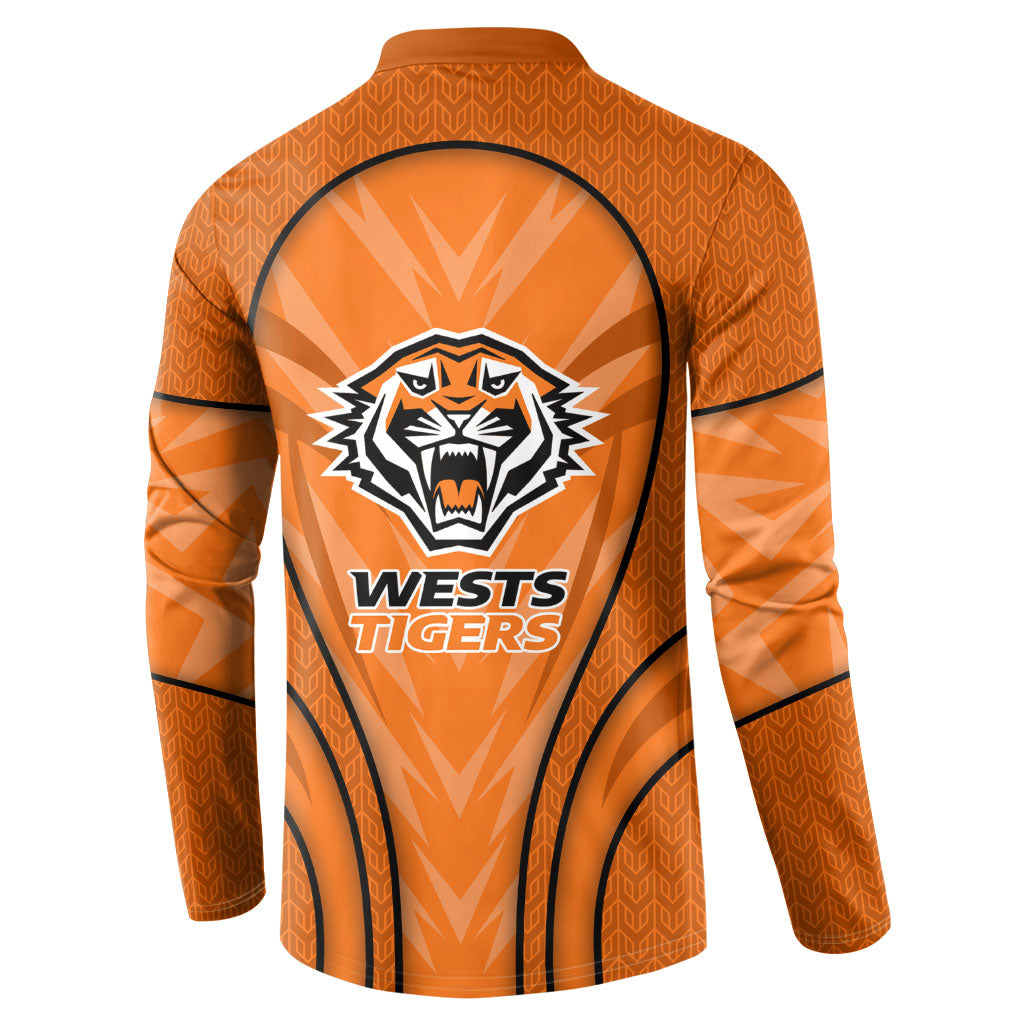 Wests Tigers Rugby Mascot Button Sweatshirt Australian Rugby Culture - Tribal Inspired Tiger
