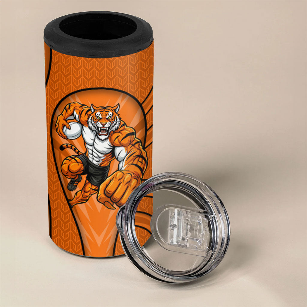 Wests Tigers Rugby Mascot 4 in 1 Can Cooler Tumbler Australian Rugby Culture - Tribal Inspired Tiger