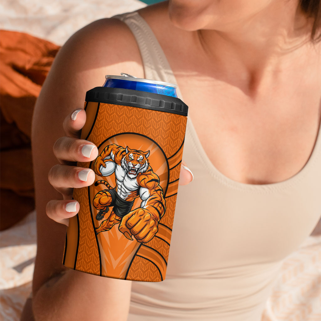 Wests Tigers Rugby Mascot 4 in 1 Can Cooler Tumbler Australian Rugby Culture - Tribal Inspired Tiger