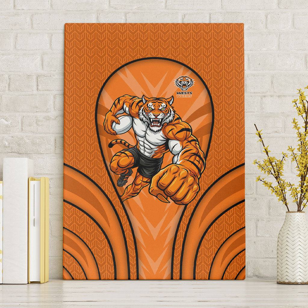 Wests Tigers Rugby Mascot Canvas Wall Art Australian Rugby Culture - Tribal Inspired Tiger