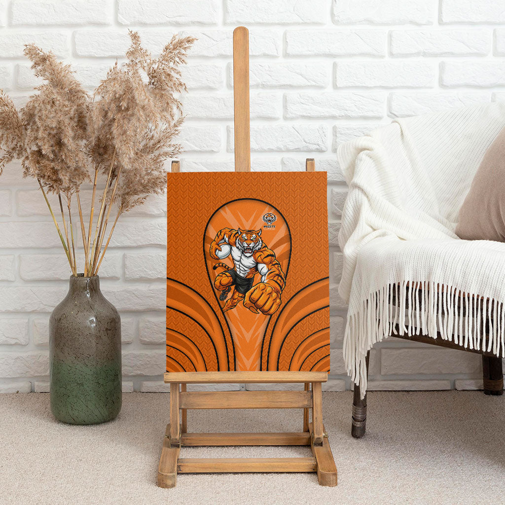 Wests Tigers Rugby Mascot Canvas Wall Art Australian Rugby Culture - Tribal Inspired Tiger