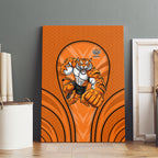 Wests Tigers Rugby Mascot Canvas Wall Art Australian Rugby Culture - Tribal Inspired Tiger
