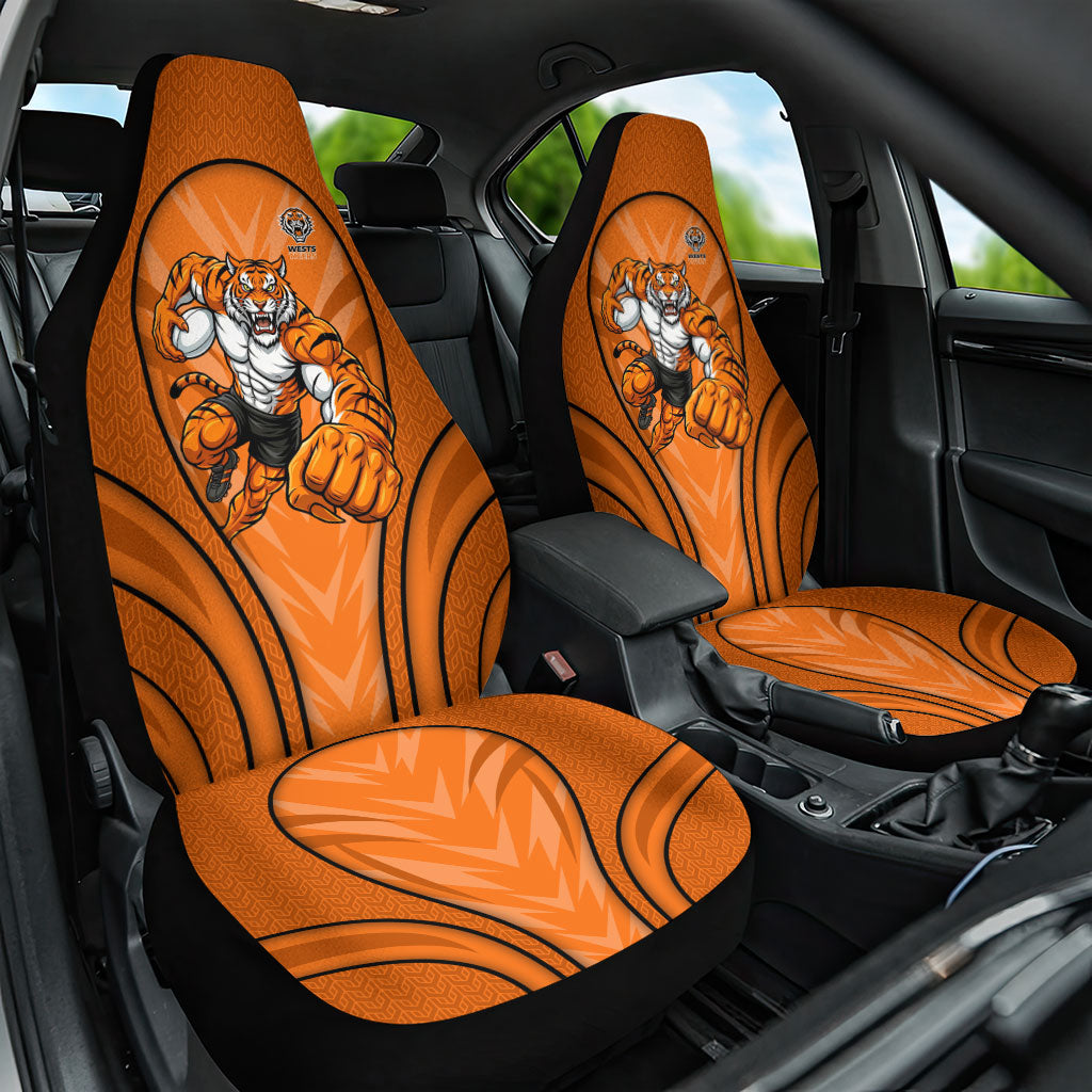 Wests Tigers Rugby Mascot Car Seat Cover Australian Rugby Culture - Tribal Inspired Tiger