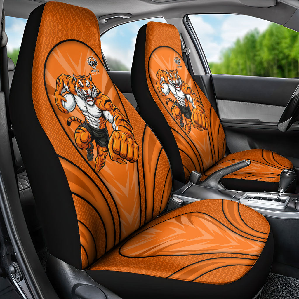 Wests Tigers Rugby Mascot Car Seat Cover Australian Rugby Culture - Tribal Inspired Tiger