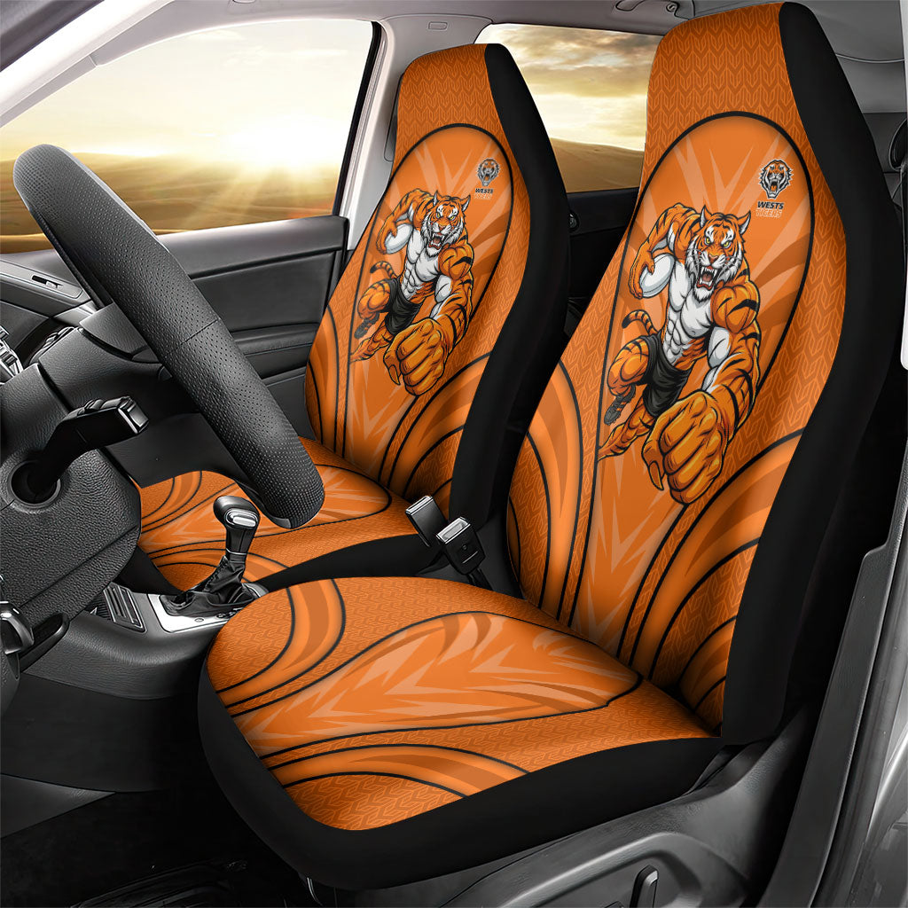 Wests Tigers Rugby Mascot Car Seat Cover Australian Rugby Culture - Tribal Inspired Tiger