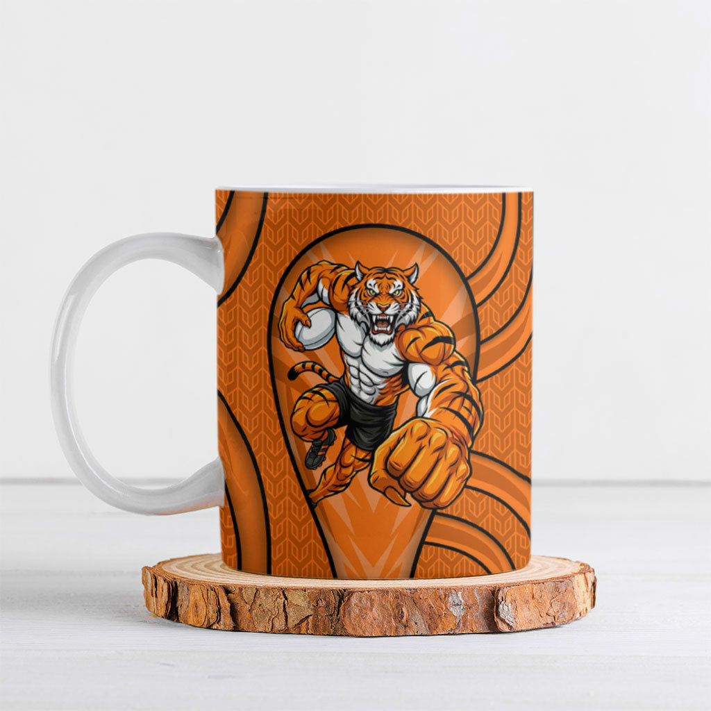 Wests Tigers Rugby Mascot Ceramic Mug Australian Rugby Culture - Tribal Inspired Tiger
