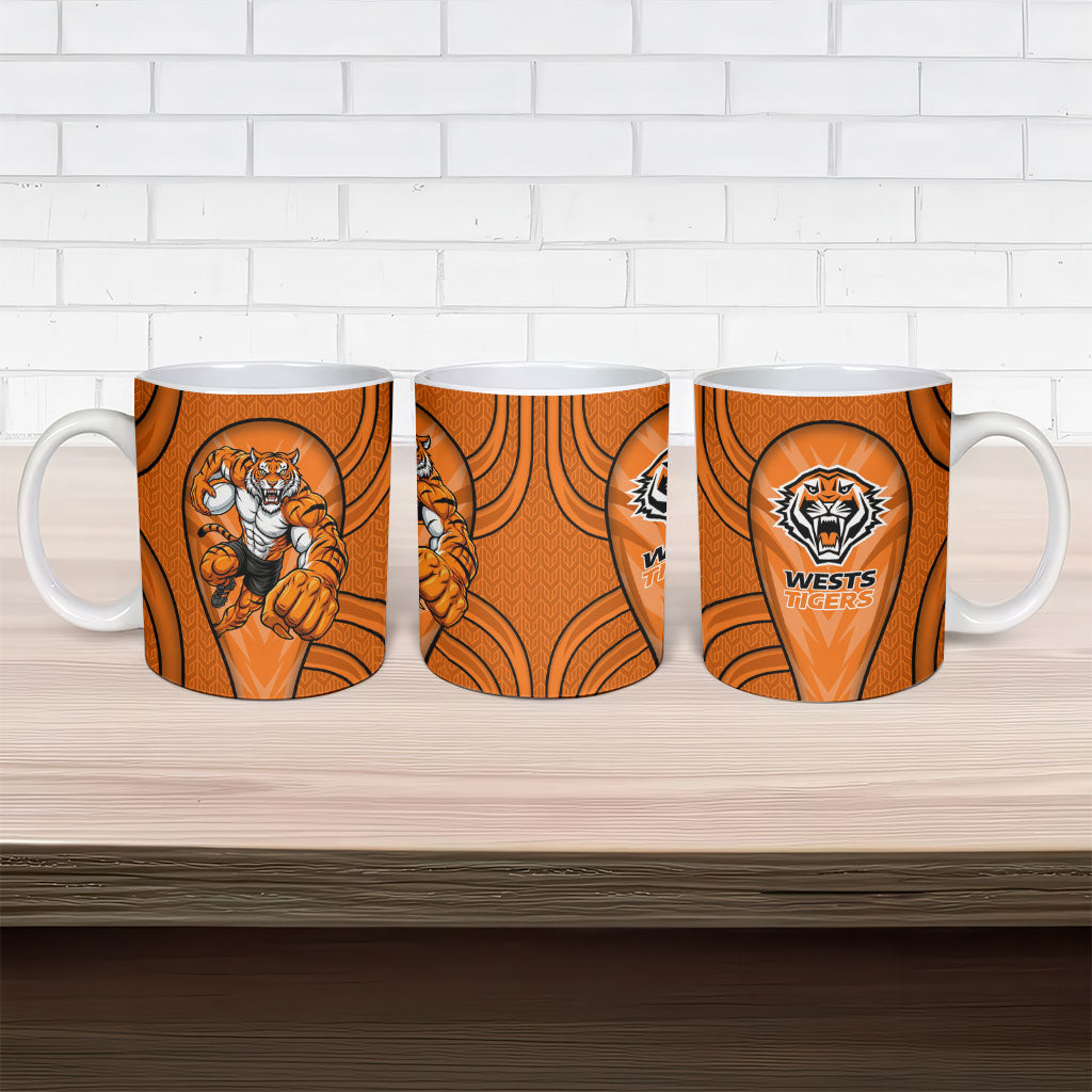 Wests Tigers Rugby Mascot Ceramic Mug Australian Rugby Culture - Tribal Inspired Tiger