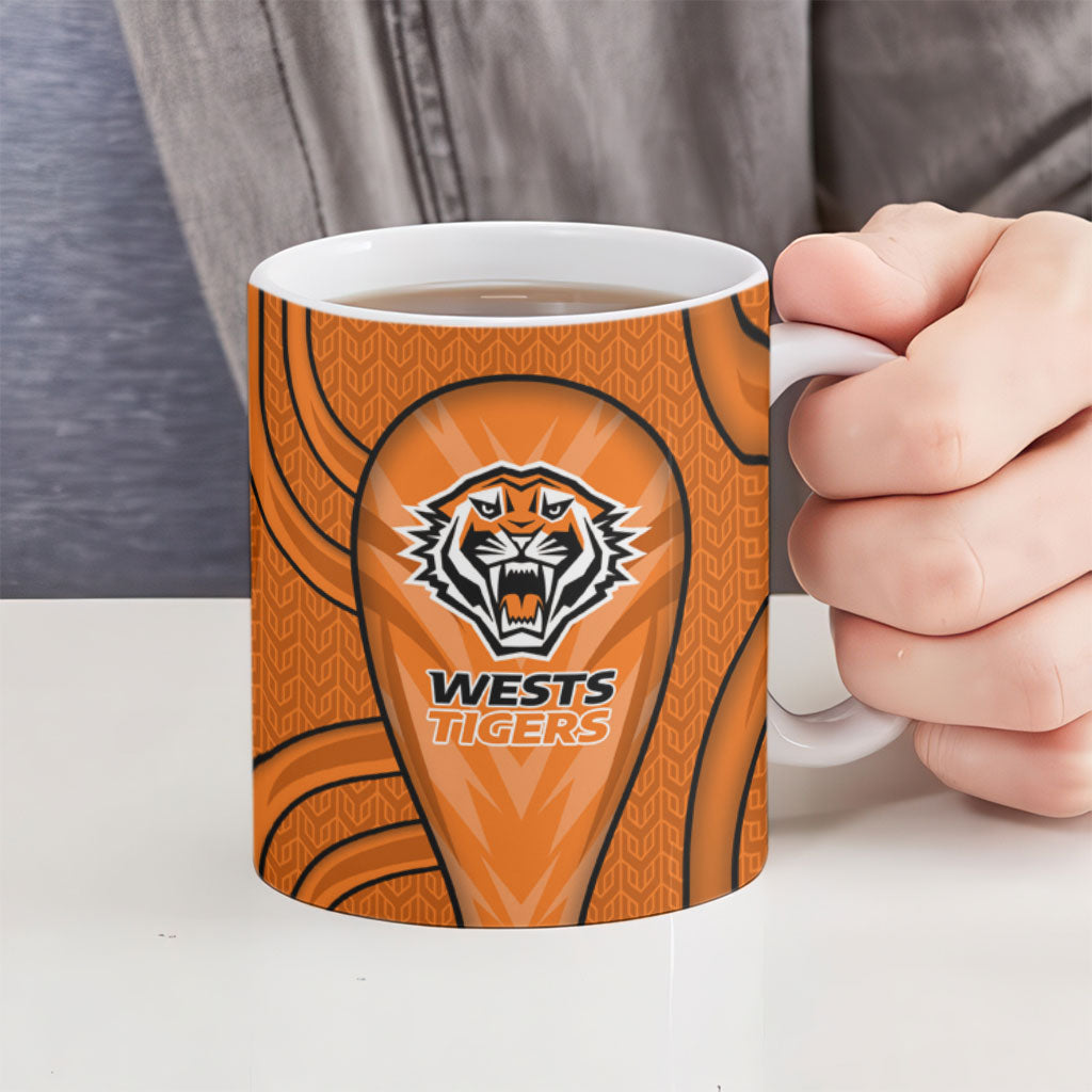 Wests Tigers Rugby Mascot Ceramic Mug Australian Rugby Culture - Tribal Inspired Tiger