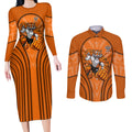 Wests Tigers Rugby Mascot Couples Matching Long Sleeve Bodycon Dress and Long Sleeve Button Shirt Australian Rugby Culture - Tribal Inspired Tiger