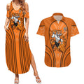 Wests Tigers Rugby Mascot Couples Matching Summer Maxi Dress and Hawaiian Shirt Australian Rugby Culture - Tribal Inspired Tiger