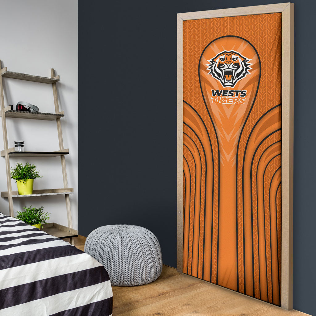 Wests Tigers Rugby Mascot Door Cover Australian Rugby Culture - Tribal Inspired Tiger