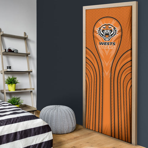 Wests Tigers Rugby Mascot Door Cover Australian Rugby Culture - Tribal Inspired Tiger