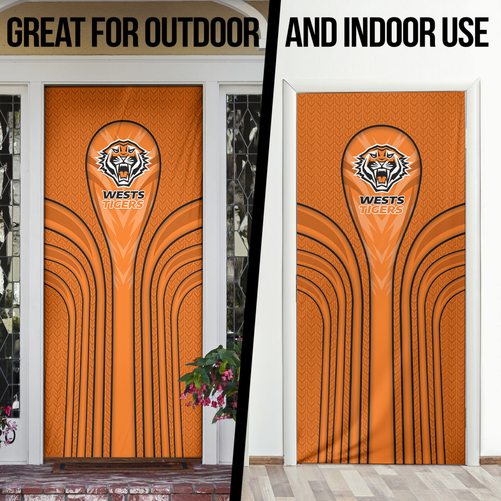 Wests Tigers Rugby Mascot Door Cover Australian Rugby Culture - Tribal Inspired Tiger