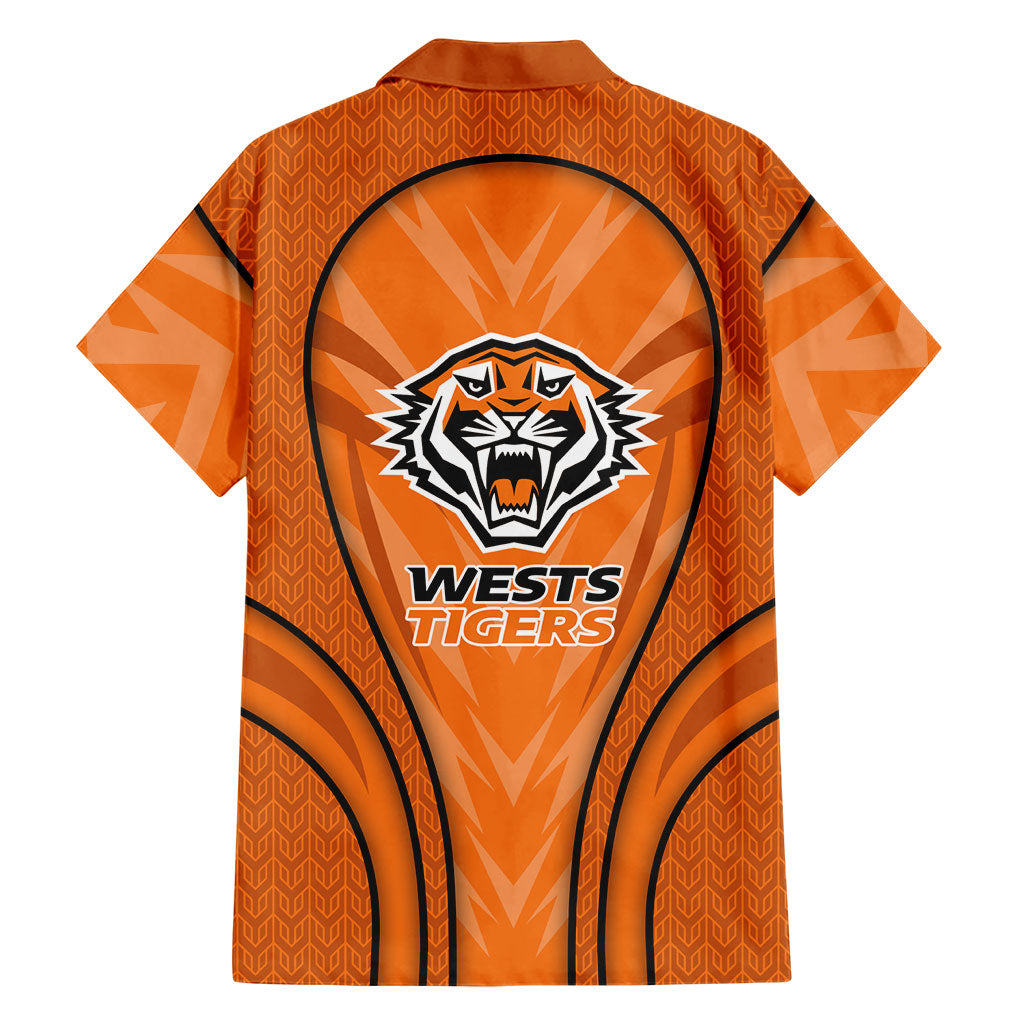 Wests Tigers Rugby Mascot Family Matching Long Sleeve Bodycon Dress and Hawaiian Shirt Australian Rugby Culture - Tribal Inspired Tiger