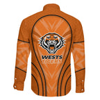 Wests Tigers Rugby Mascot Family Matching Long Sleeve Bodycon Dress and Hawaiian Shirt Australian Rugby Culture - Tribal Inspired Tiger