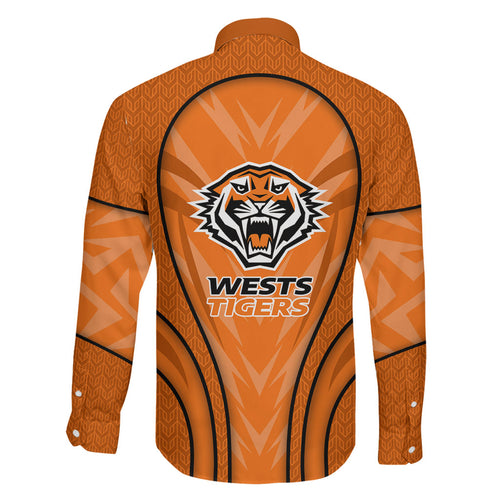 Wests Tigers Rugby Mascot Family Matching Off Shoulder Maxi Dress and Hawaiian Shirt Australian Rugby Culture - Tribal Inspired Tiger