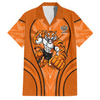 Wests Tigers Rugby Mascot Family Matching Off Shoulder Short Dress and Hawaiian Shirt Australian Rugby Culture - Tribal Inspired Tiger