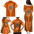 Wests Tigers Rugby Mascot Family Matching Puletasi and Hawaiian Shirt Australian Rugby Culture - Tribal Inspired Tiger