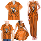 Wests Tigers Rugby Mascot Family Matching Tank Maxi Dress and Hawaiian Shirt Australian Rugby Culture - Tribal Inspired Tiger