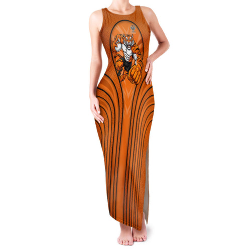 Wests Tigers Rugby Mascot Family Matching Tank Maxi Dress and Hawaiian Shirt Australian Rugby Culture - Tribal Inspired Tiger