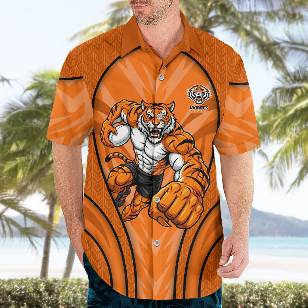 Wests Tigers Rugby Mascot Hawaiian Shirt Australian Rugby Culture - Tribal Inspired Tiger