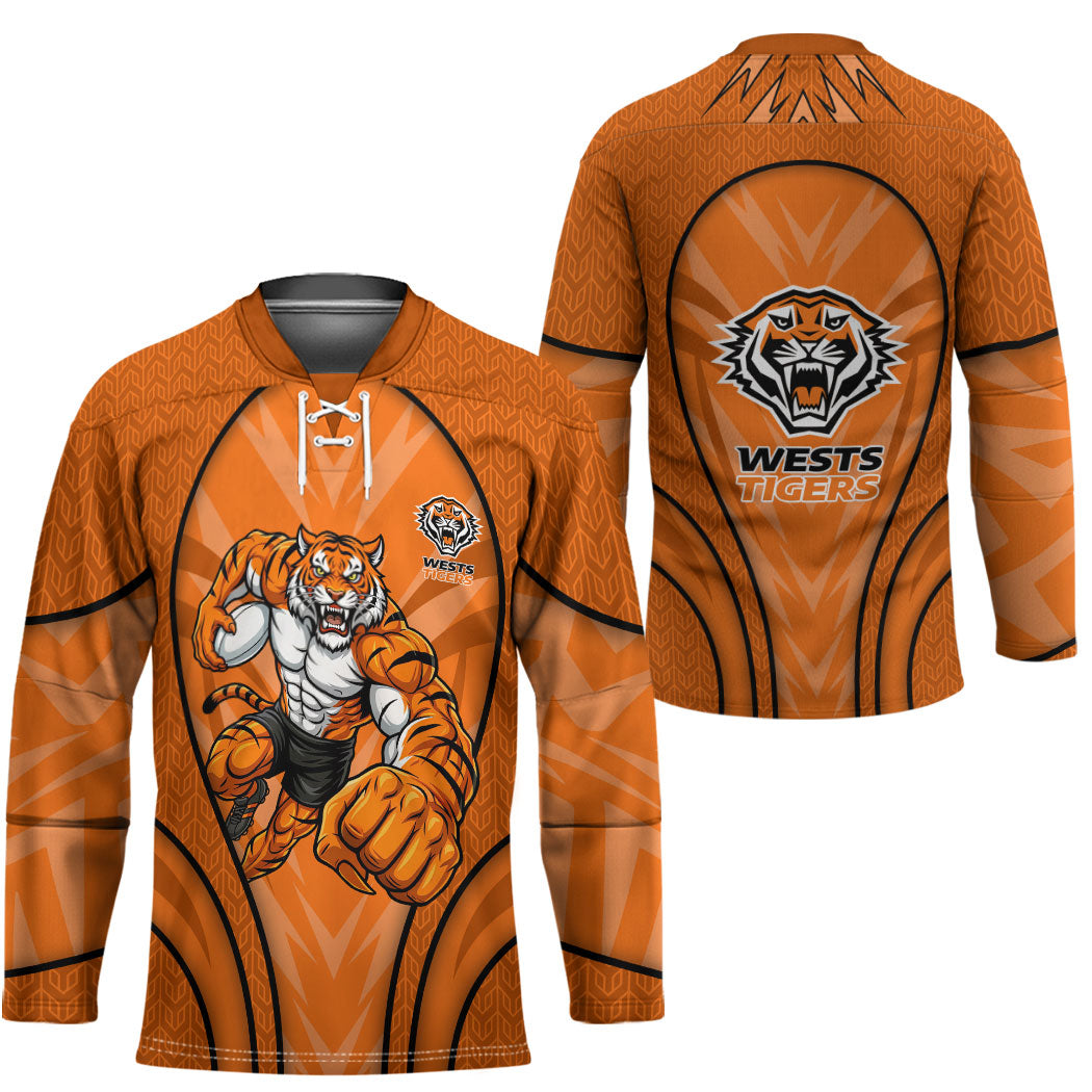 Wests Tigers Rugby Mascot Hockey Jersey Australian Rugby Culture - Tribal Inspired Tiger