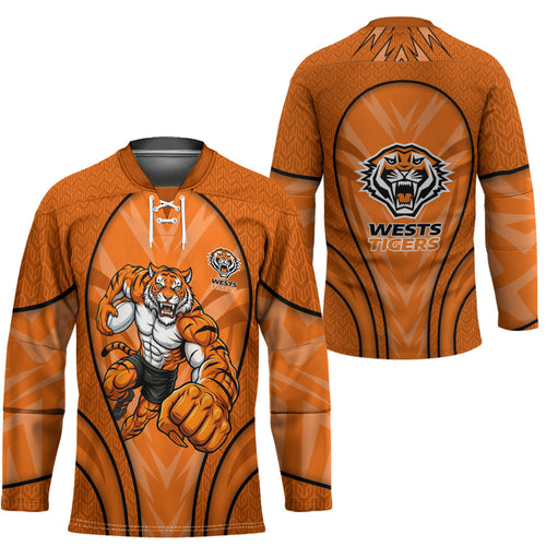 Wests Tigers Rugby Mascot Hockey Jersey Australian Rugby Culture - Tribal Inspired Tiger