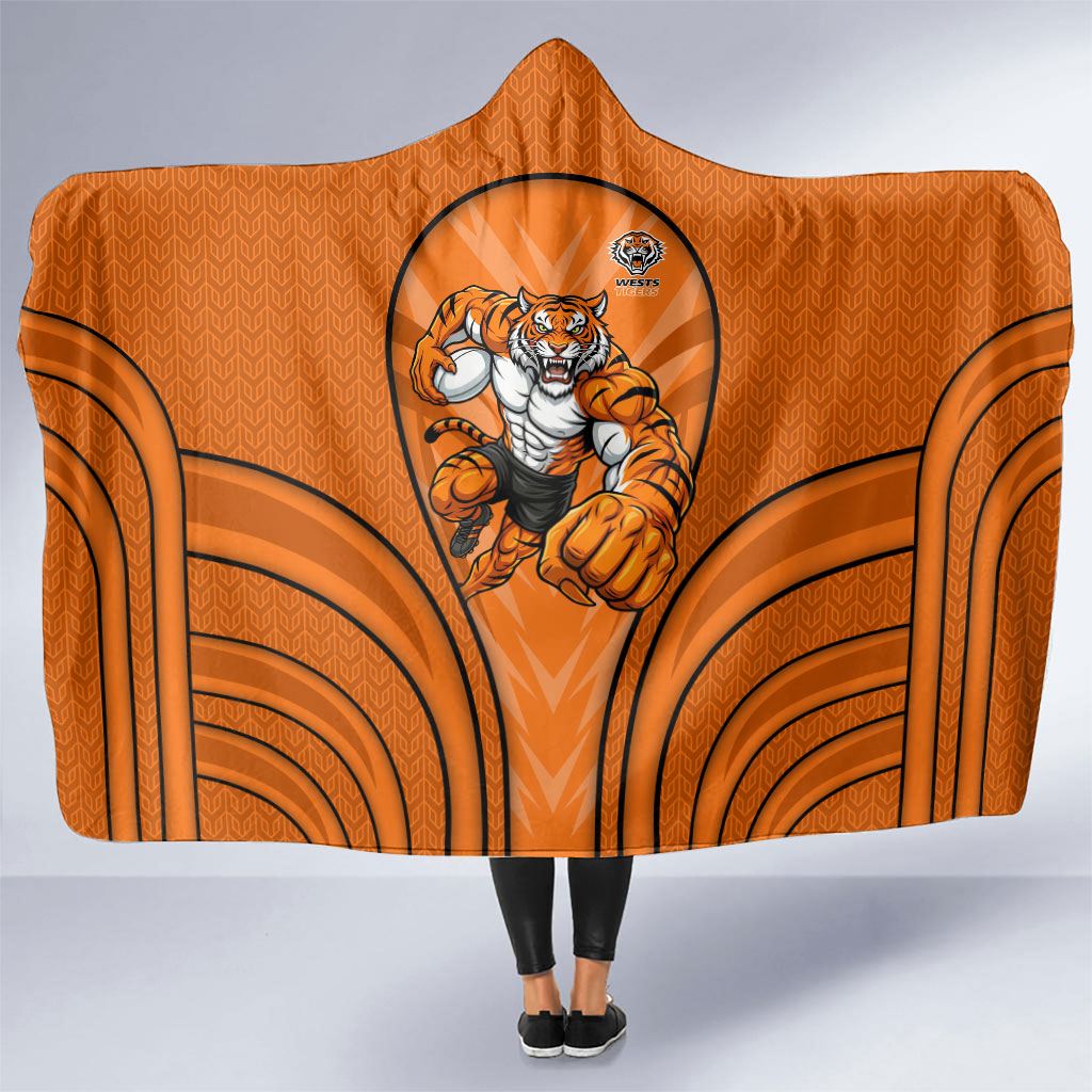 Wests Tigers Rugby Mascot Hooded Blanket Australian Rugby Culture - Tribal Inspired Tiger