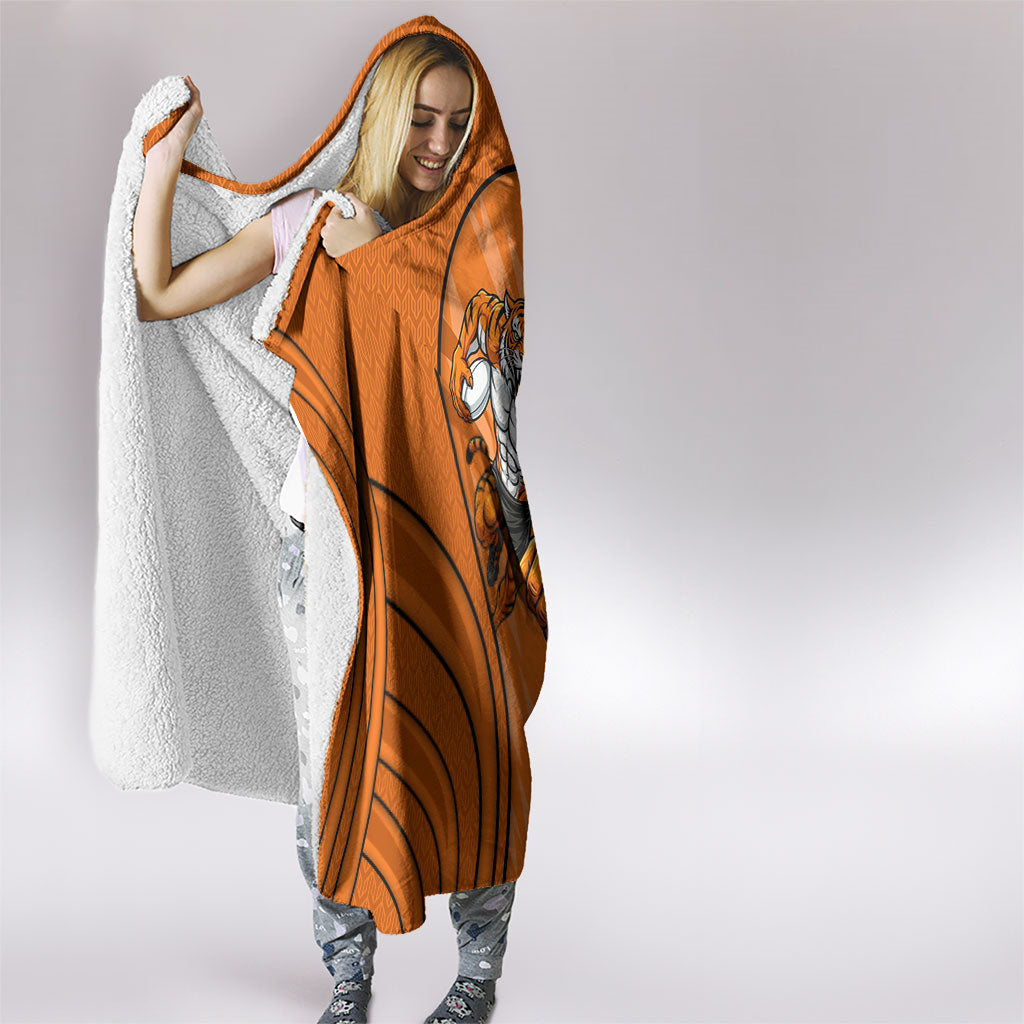 Wests Tigers Rugby Mascot Hooded Blanket Australian Rugby Culture - Tribal Inspired Tiger