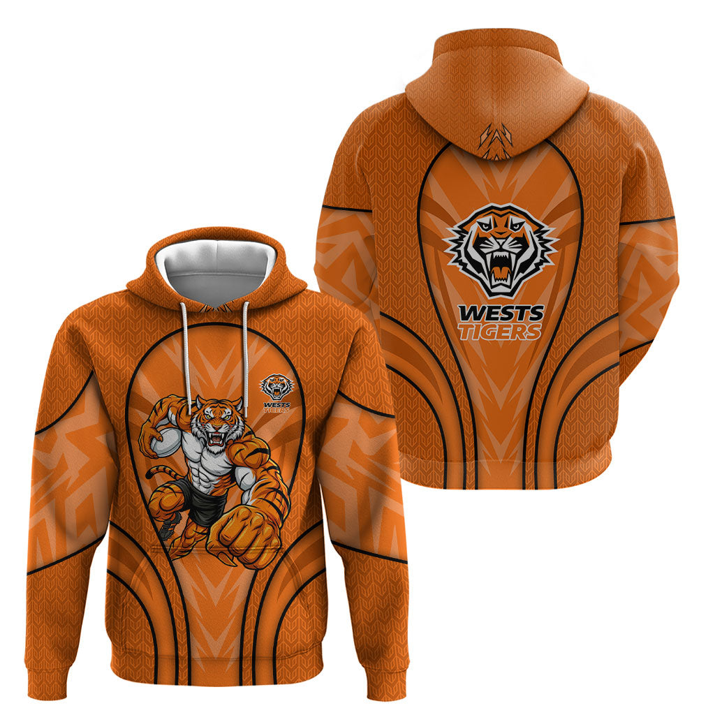 Wests Tigers Rugby Mascot Hoodie Australian Rugby Culture - Tribal Inspired Tiger