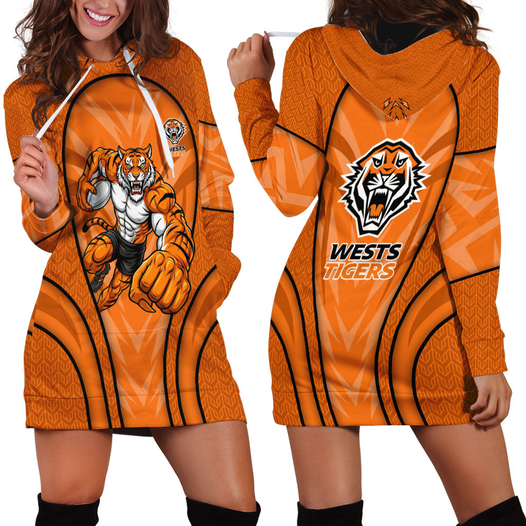 Wests Tigers Rugby Mascot Hoodie Dress Australian Rugby Culture - Tribal Inspired Tiger