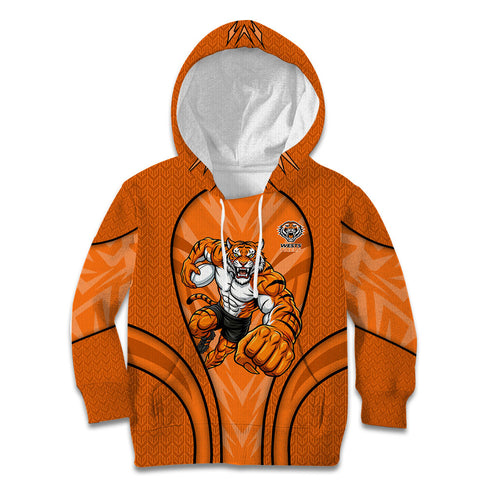 Wests Tigers Rugby Mascot Kid Hoodie Australian Rugby Culture - Tribal Inspired Tiger
