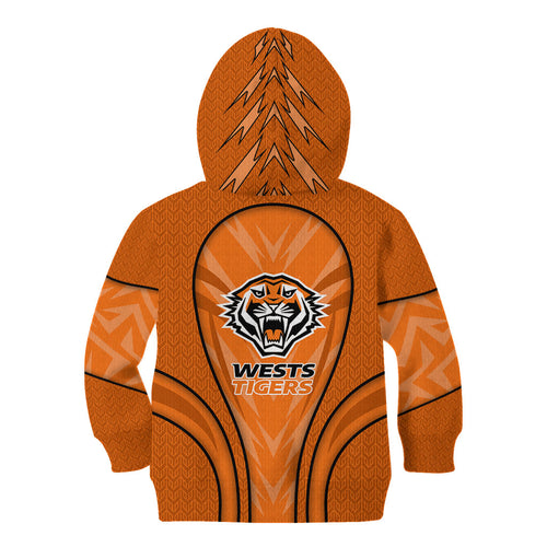 Wests Tigers Rugby Mascot Kid Hoodie Australian Rugby Culture - Tribal Inspired Tiger