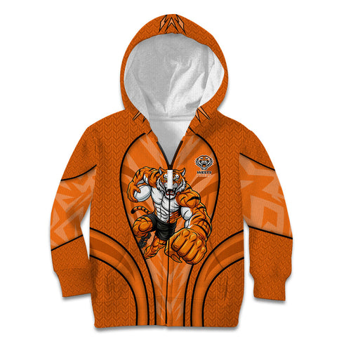 Wests Tigers Rugby Mascot Kid Hoodie Australian Rugby Culture - Tribal Inspired Tiger
