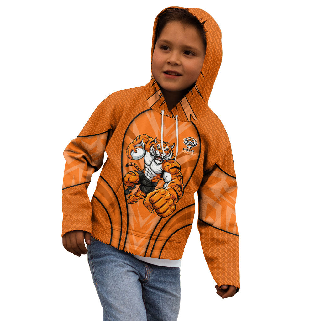Wests Tigers Rugby Mascot Kid Hoodie Australian Rugby Culture - Tribal Inspired Tiger