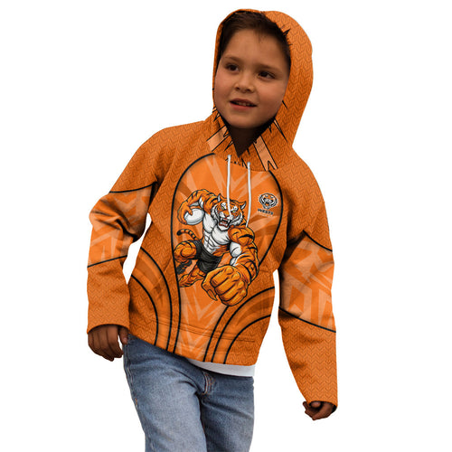 Wests Tigers Rugby Mascot Kid Hoodie Australian Rugby Culture - Tribal Inspired Tiger