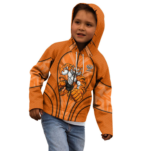 Wests Tigers Rugby Mascot Kid Hoodie Australian Rugby Culture - Tribal Inspired Tiger