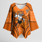 Wests Tigers Rugby Mascot Kimono Sleeve Blouse Australian Rugby Culture - Tribal Inspired Tiger