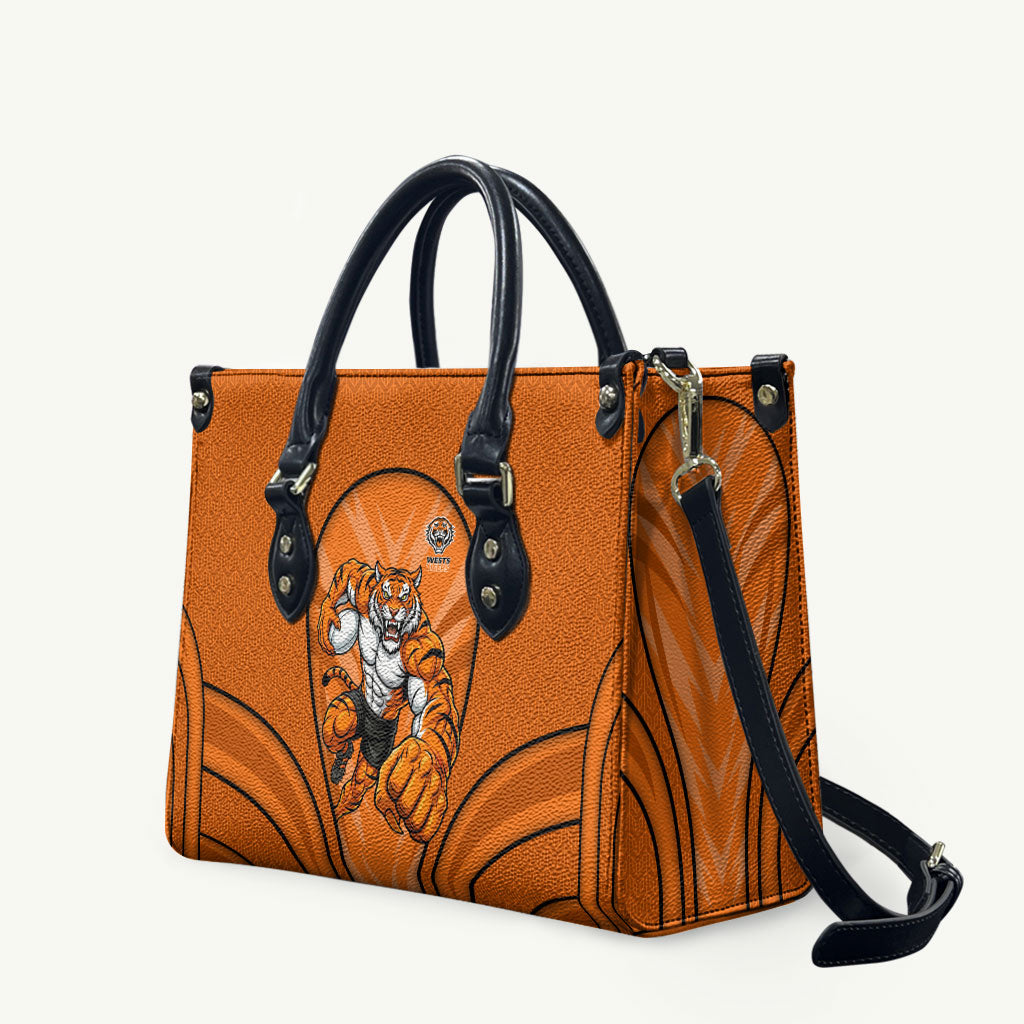 Wests Tigers Rugby Mascot Leather Bag Australian Rugby Culture - Tribal Inspired Tiger