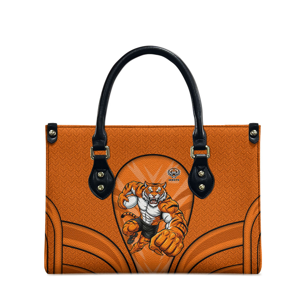Wests Tigers Rugby Mascot Leather Bag Australian Rugby Culture - Tribal Inspired Tiger