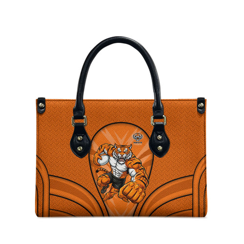 Wests Tigers Rugby Mascot Leather Bag Australian Rugby Culture - Tribal Inspired Tiger