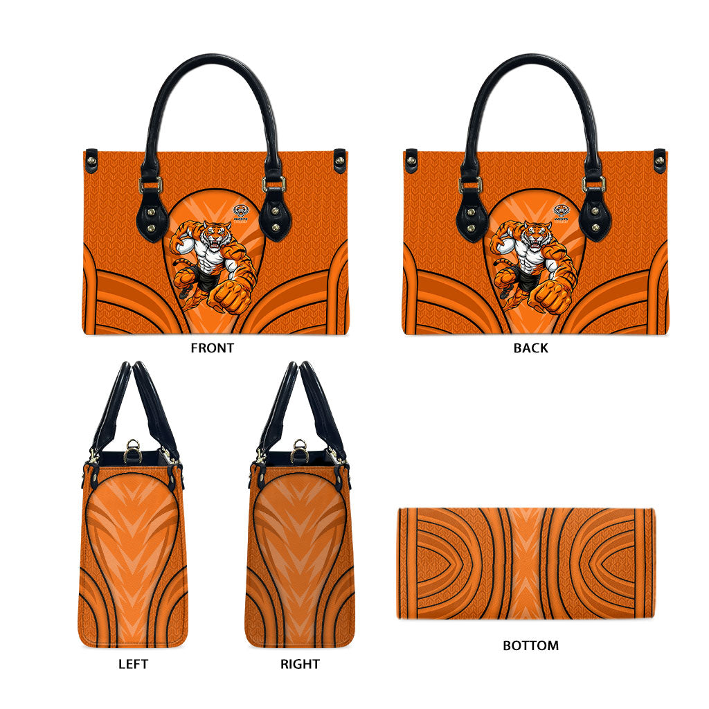 Wests Tigers Rugby Mascot Leather Bag Australian Rugby Culture - Tribal Inspired Tiger